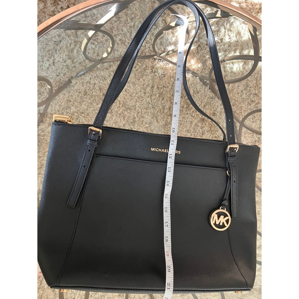 Michael Kors Black Saffiano‎ Leather Tote Bag Gold Hardware - Picture 9 of 15